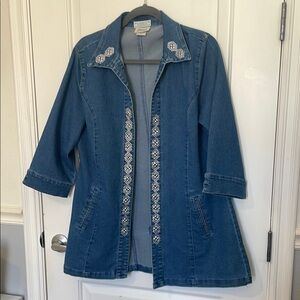 Embellished Blue Denim Jacket
